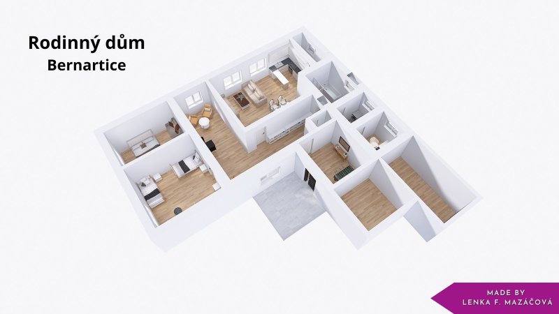 Prodej, rodinný dům, pozemek 1 861 m2,  Bernartice