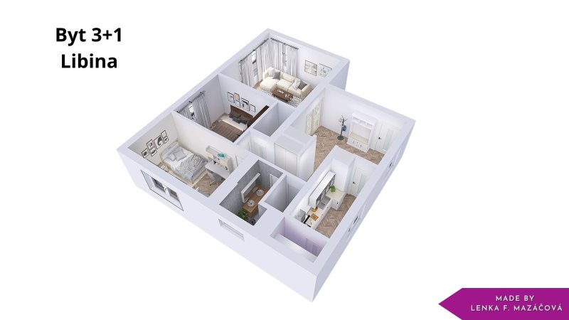 Prodej prostorného bytu 3+1 v Libině