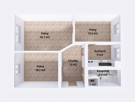 Prodej bytu 3+1, 86 m², Jeseník centrum